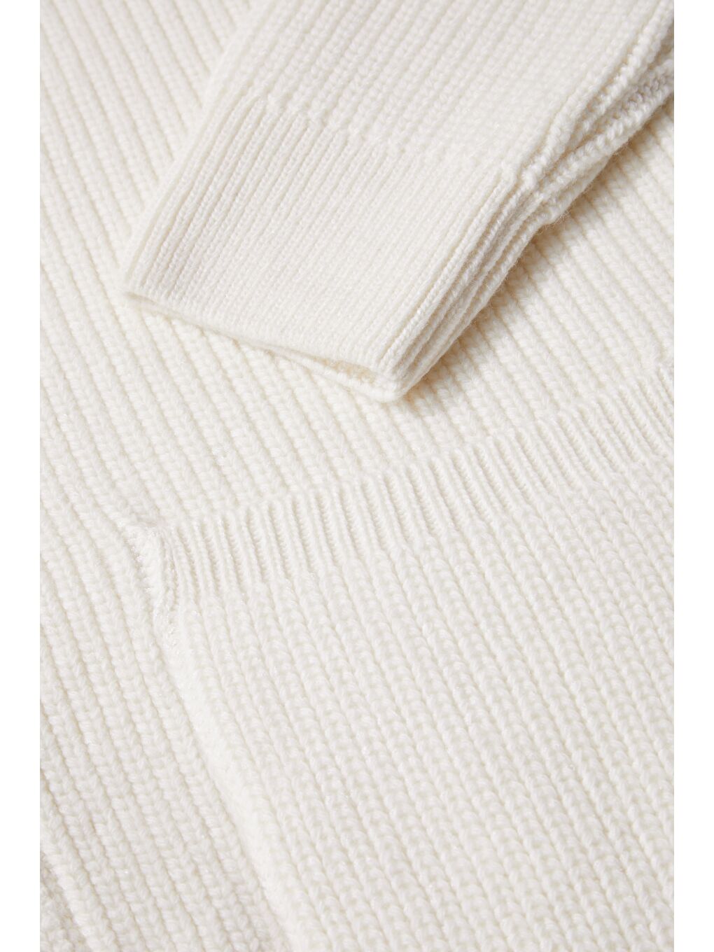 Ekru Comfort Fit Yün Karışımlı Şal Yaka Cepli Triko Hırka-5