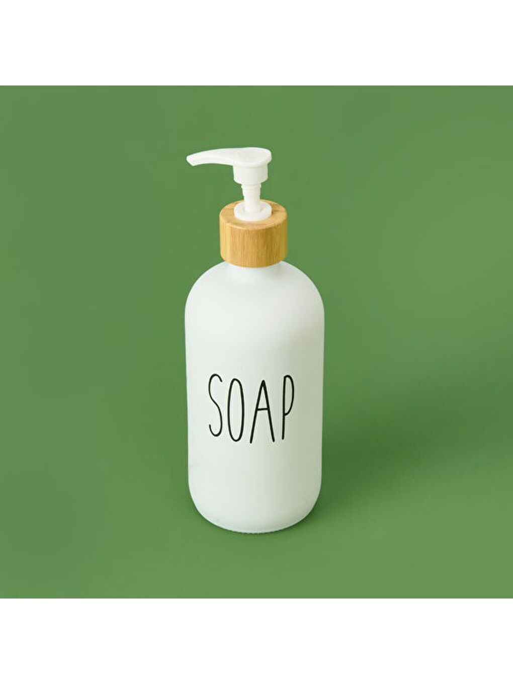Cam Sıvı Sabunluk - Beyaz - 21 cm-1