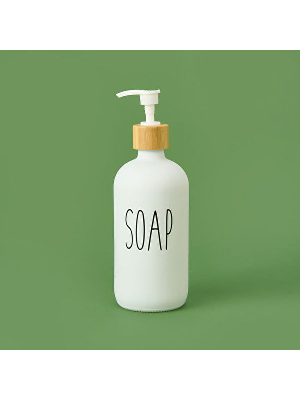 Cam Sıvı Sabunluk - Beyaz - 21 cm-2