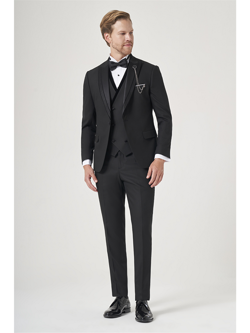 Siyah 6 Drop Slim Fit Esnek Yelekli Damatlık 1001260388