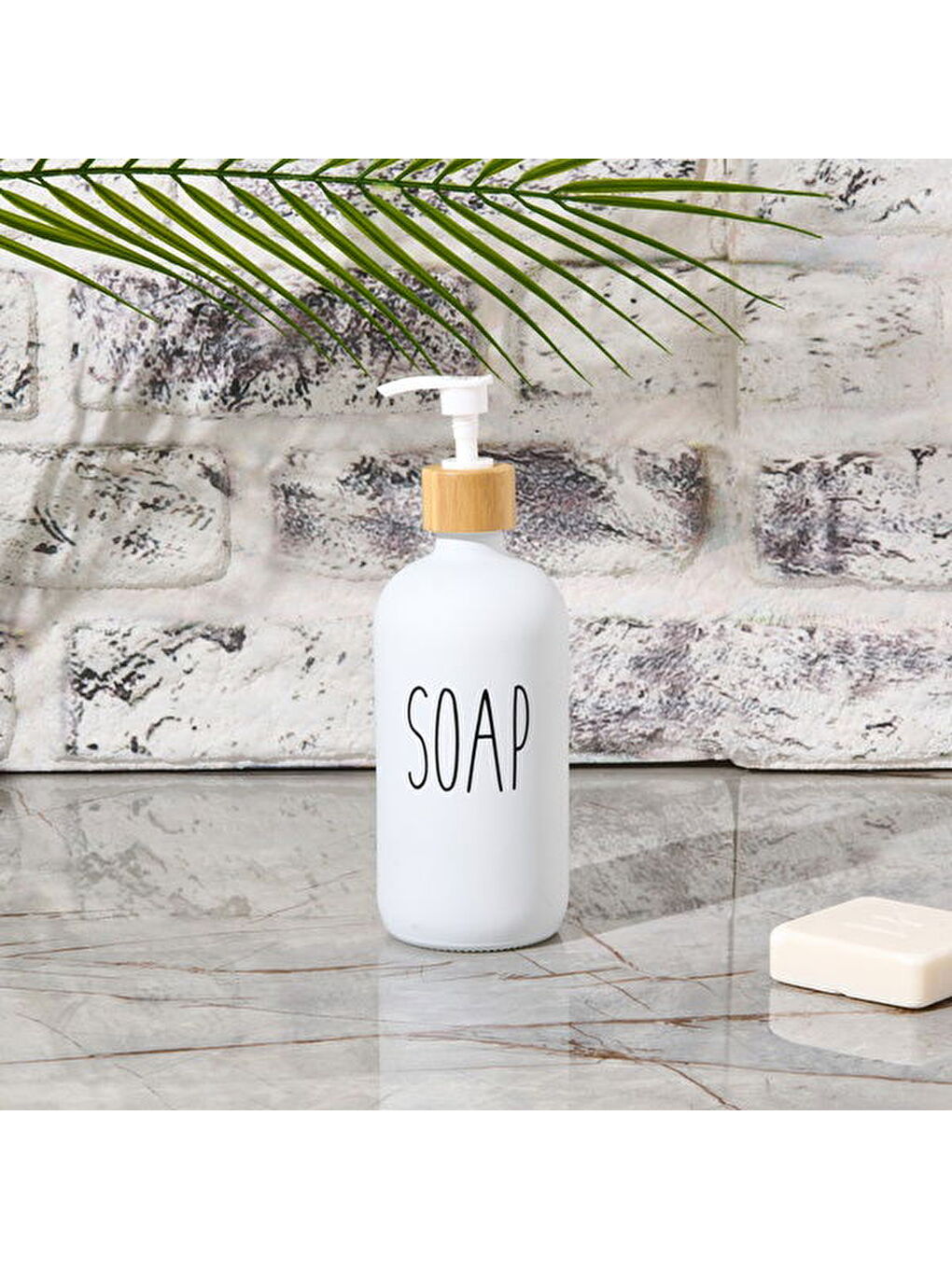 Cam Sıvı Sabunluk - Beyaz - 21 cm-4