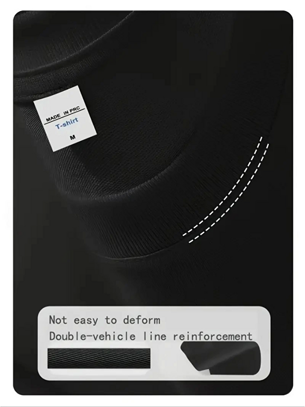 Baskılı Oversize Bisiklet Yaka T-shirt - Siyah-2