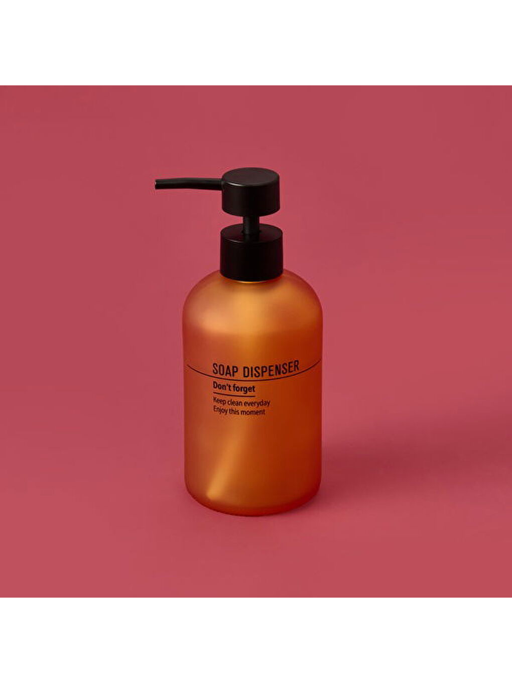 Cam Sıvı Sabunluk - Turuncu - 19 cm-1