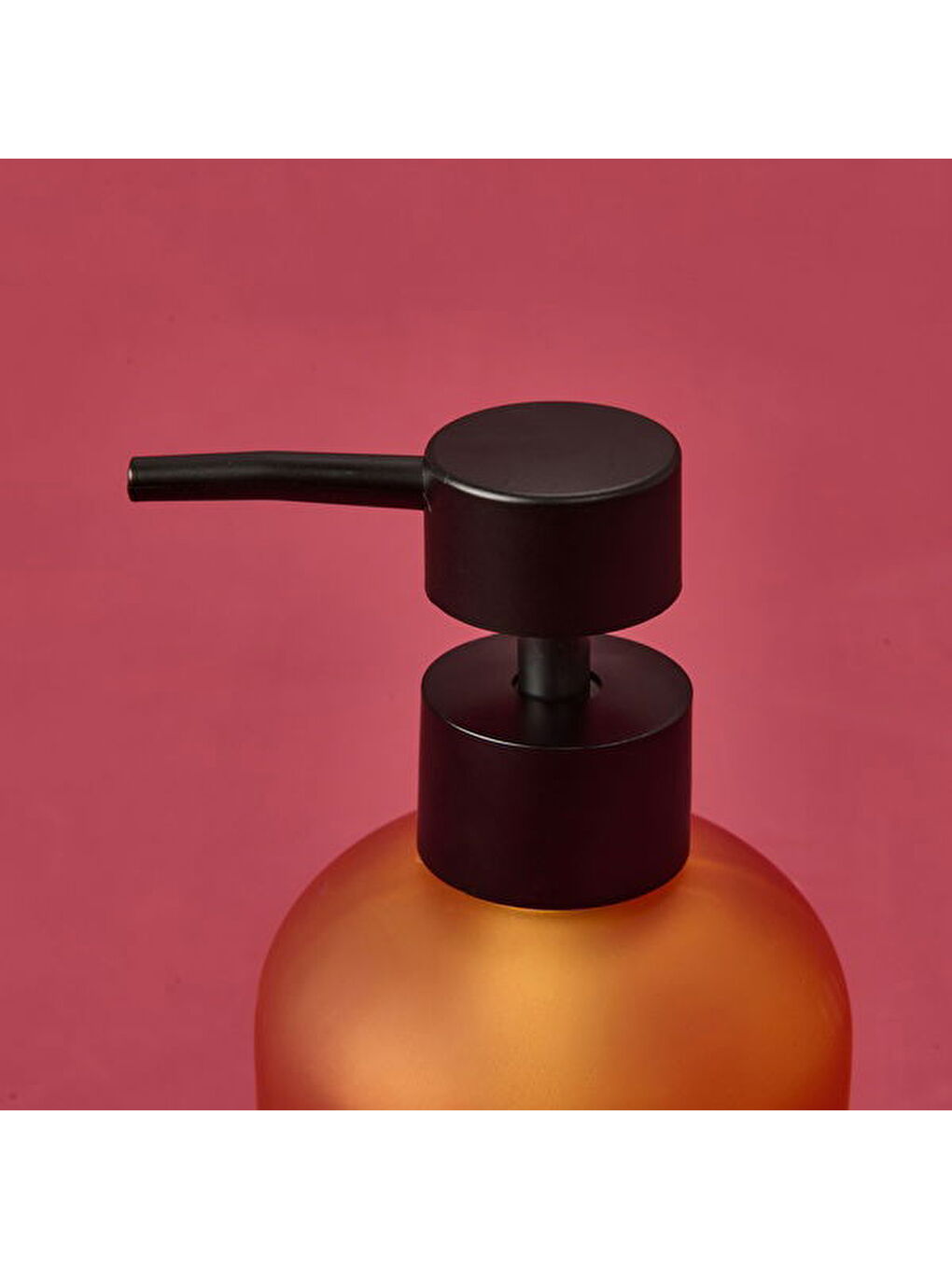 Cam Sıvı Sabunluk - Turuncu - 19 cm-2