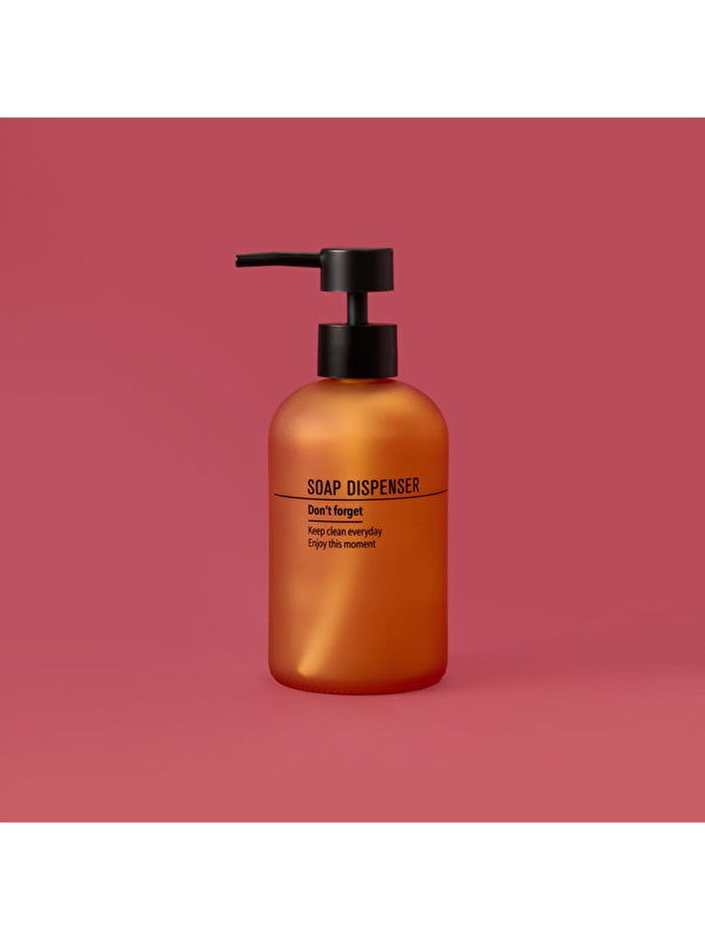 Cam Sıvı Sabunluk - Turuncu - 19 cm-3