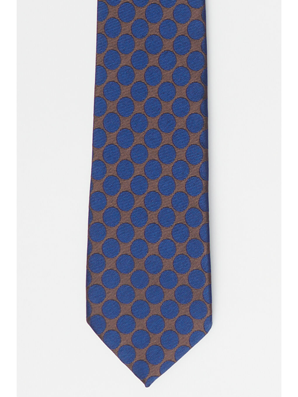Erkek Kahverengi-Lacivert Desenli Kravat-1