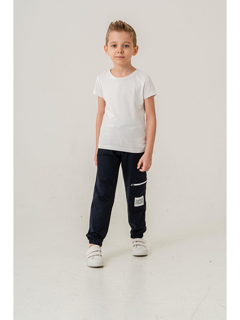 Lacivert Kargo Cepli Cep Kapagı International Traveller Baskılı Erkek Çocuk Eşofman Altı