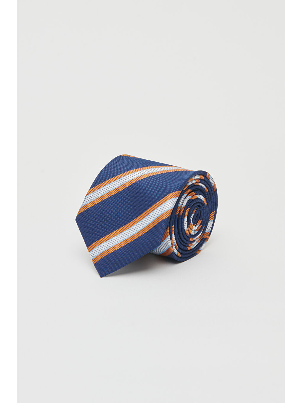 Erkek Lacivert-Kahverengi Desenli Lacivet Kahvrengi Klasik Kravat