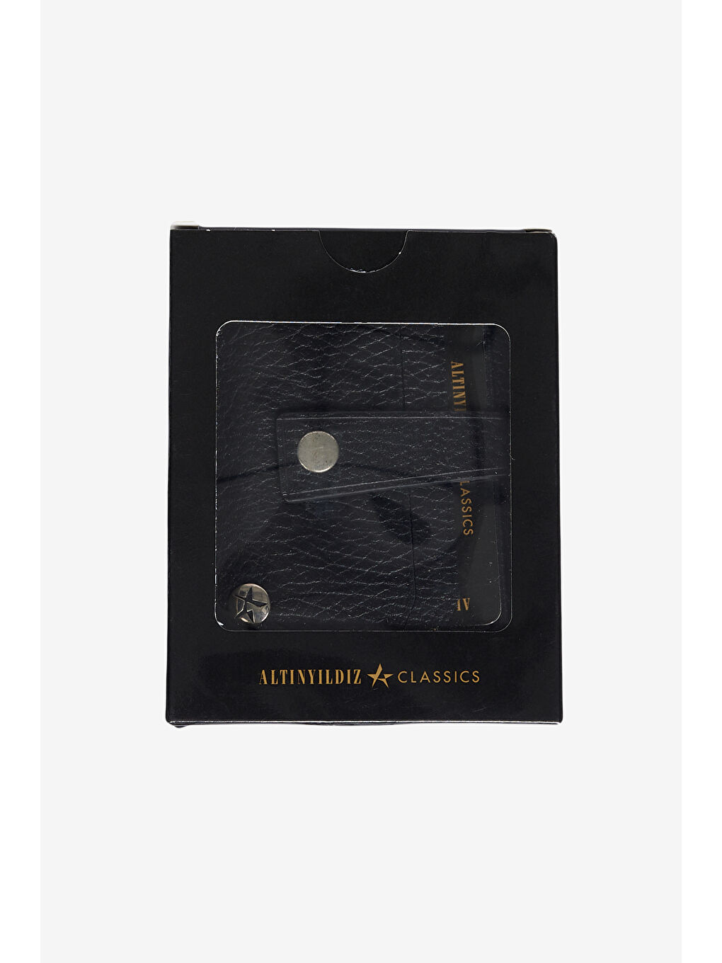 Erkek Siyah %100 Deri Klasik Kartlık-1