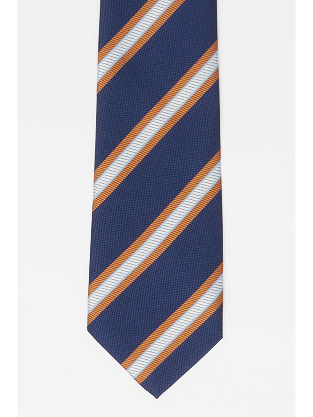 Erkek Lacivert-Kahverengi Desenli Lacivet Kahvrengi Klasik Kravat-1