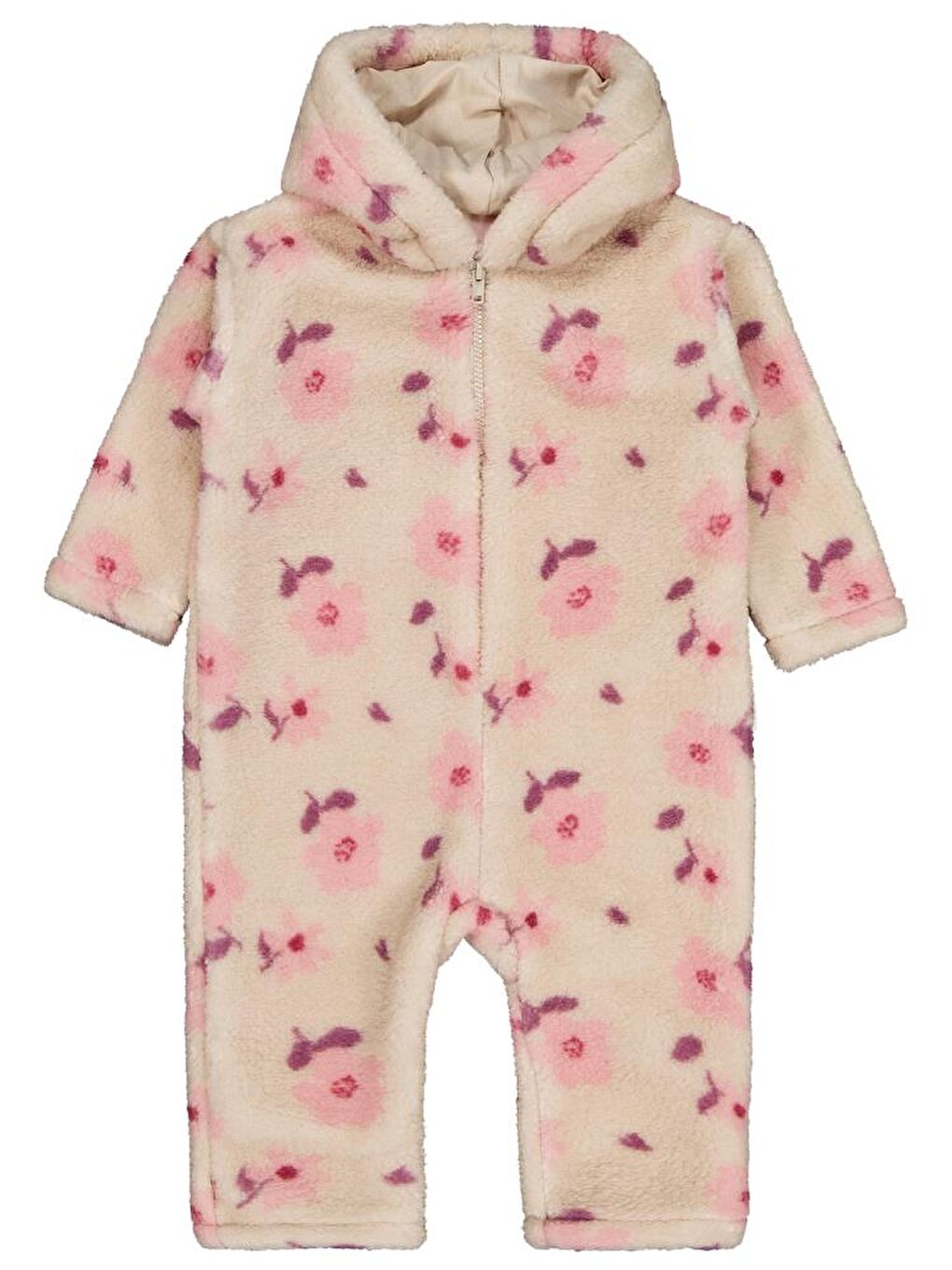 Bej Baby Çiçek Baskılı 6-18 Ay Tulum