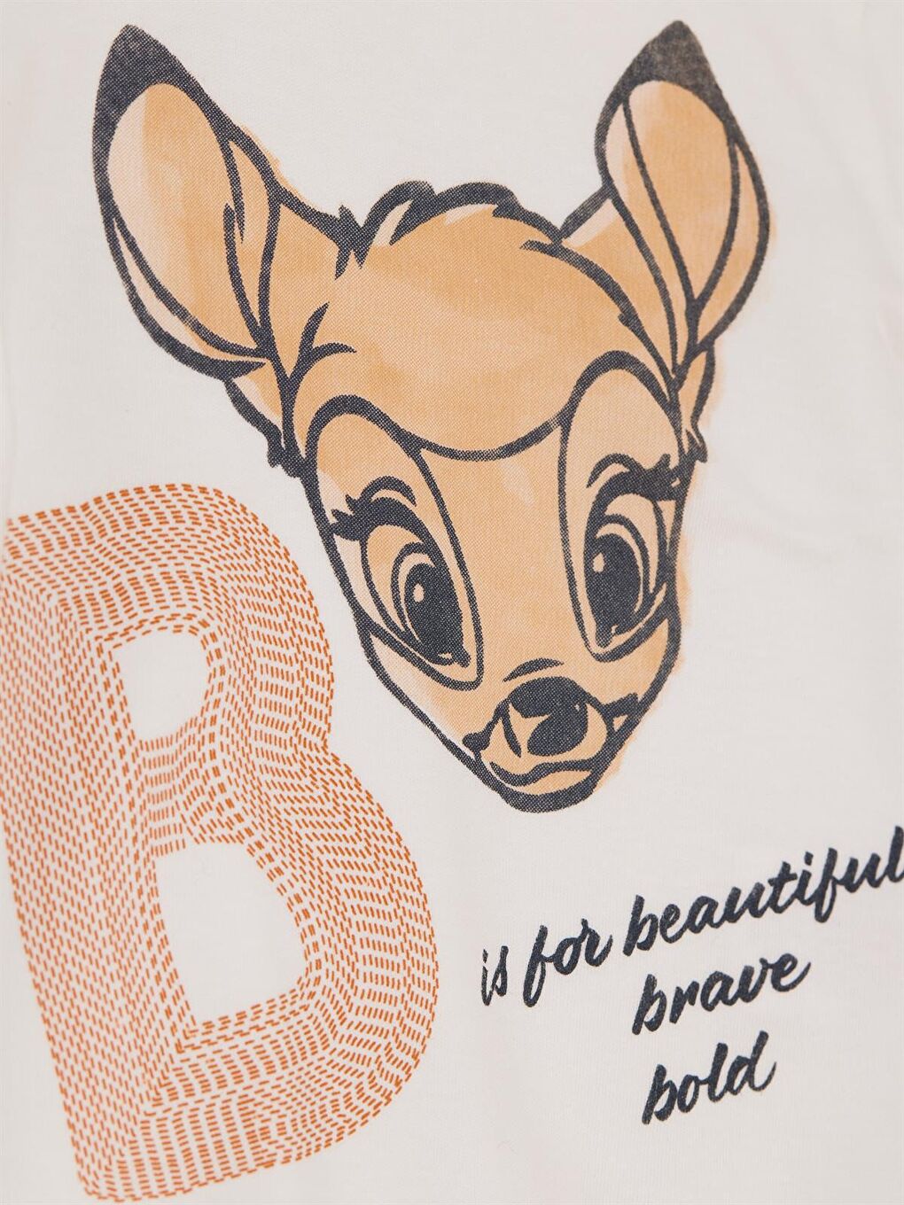 Ekru Bambi Lisanslı Kız Bebek Pijama Takımı 21433-1