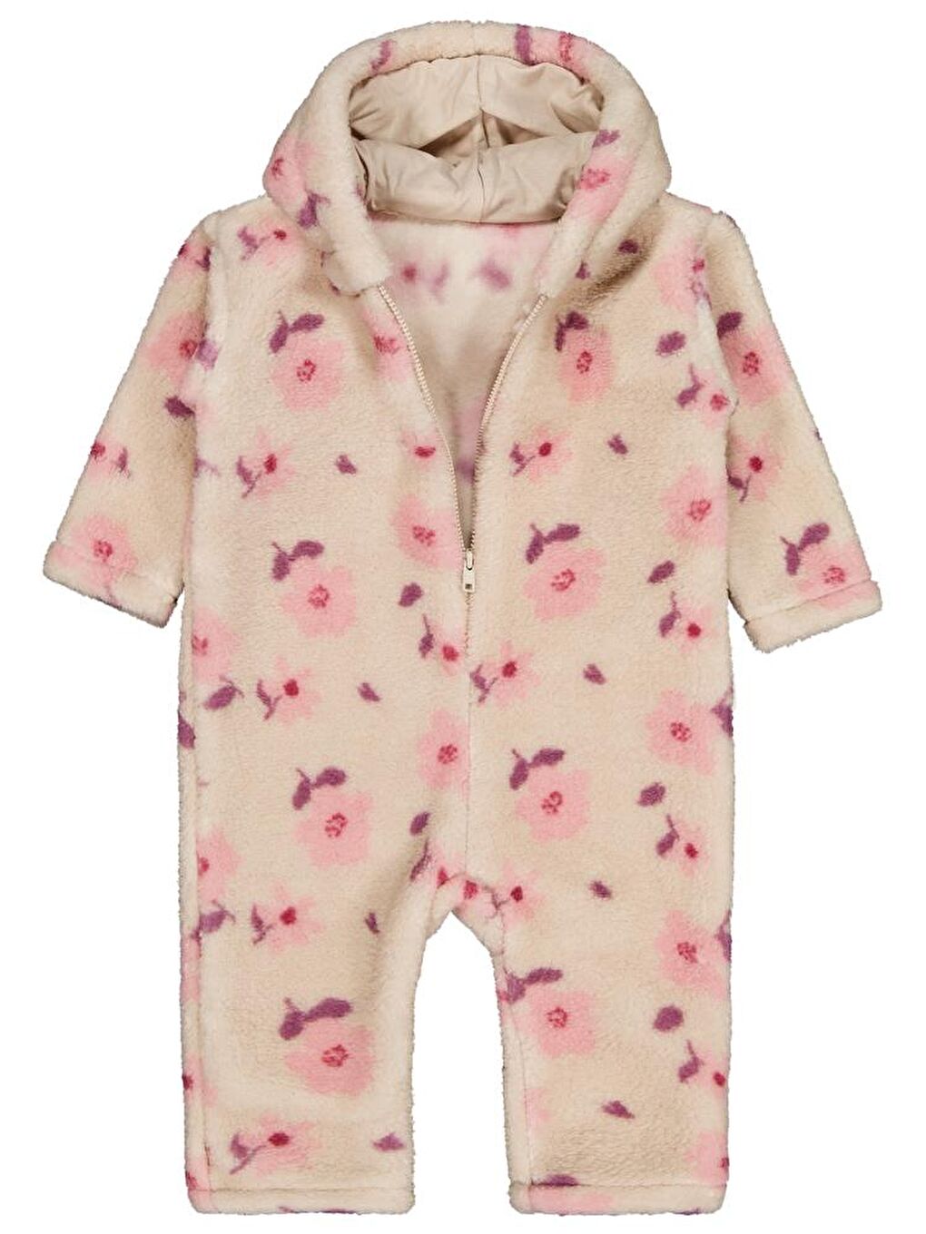 Bej Baby Çiçek Baskılı 6-18 Ay Tulum-2