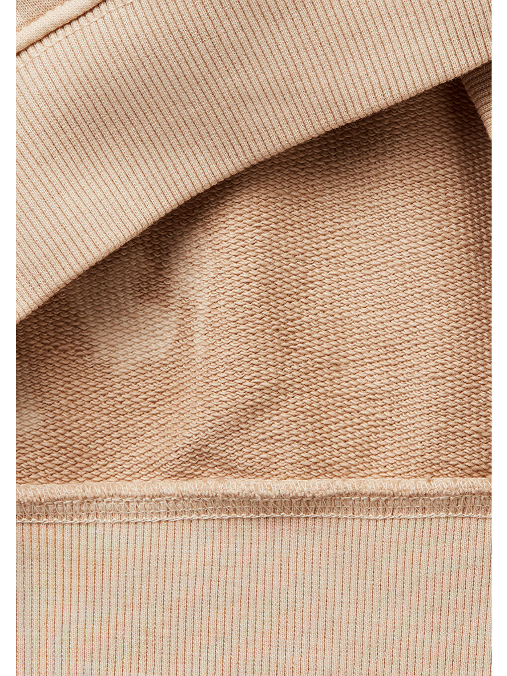 Erkek Çocuk Bej Baskılı Soluk Efektli Kese Cepli Kapüşonlu Sweatshirt-2