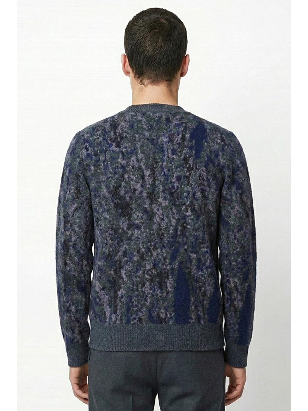 Giotelli Antrasit Regular Fit Desenli Yün Karışımlı Erkek Hırka-3