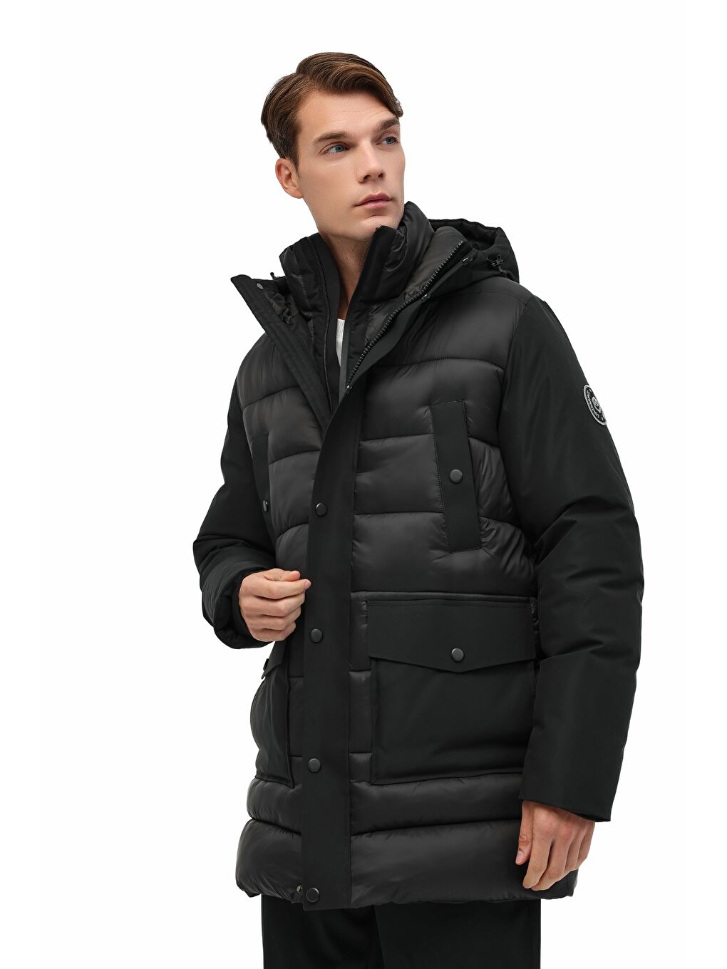 ML SOBOLD 3SBL01 5PR Siyah Erkek Uzun Şişme Mont-4