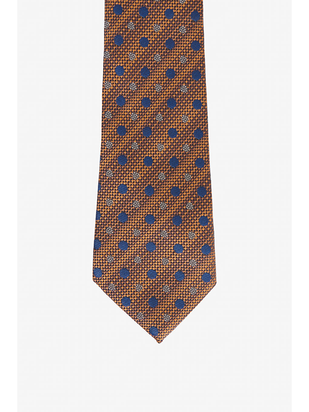 Erkek Kahverengi Desenli Kahverengi Klasik Kravat-1