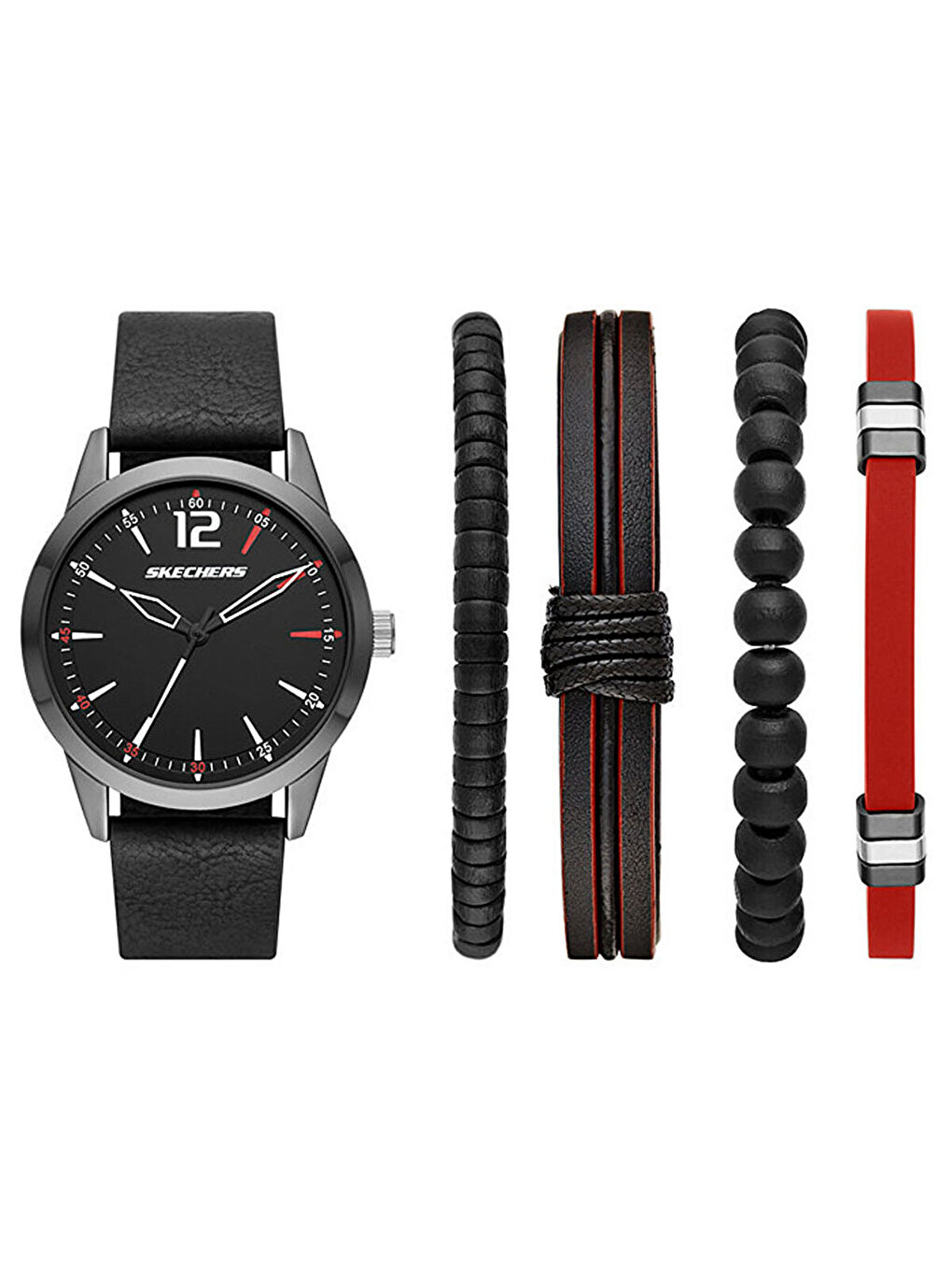 Siyah SR9066 Erkek Set Kol Saati ve Bileklik