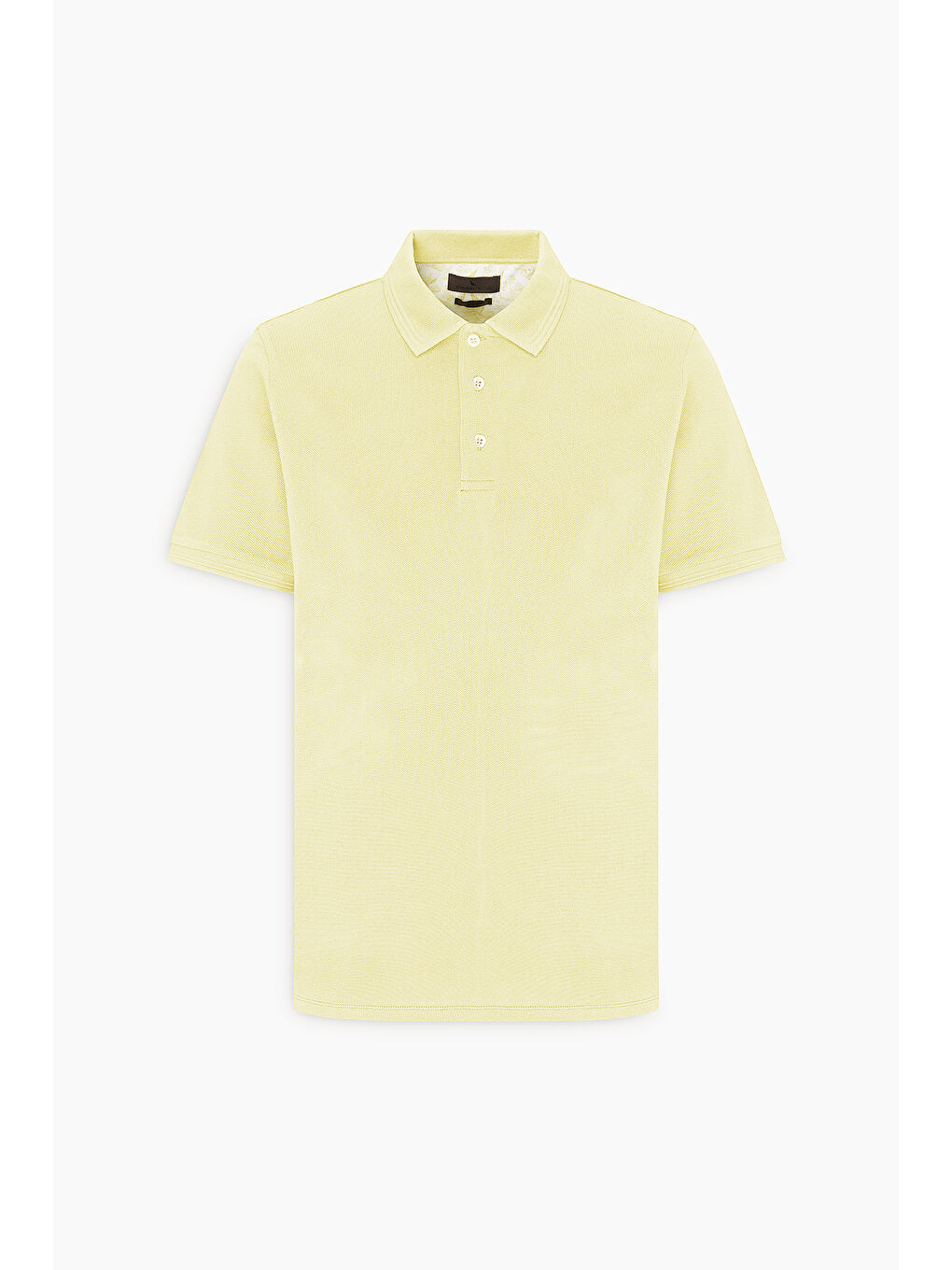 Erkek Sarı Slim Fit Dar Kesim Polo Yaka %100 Pamuk Kısa Kollu Tişört-4