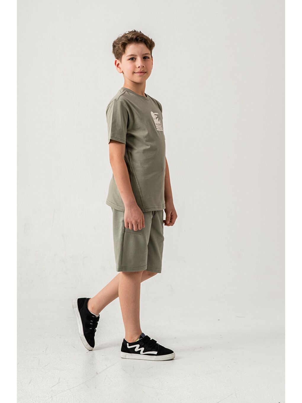 Yeşil Surf & Sun Baskılı Erkek Çocuk Şort - Tişört Takımı-2