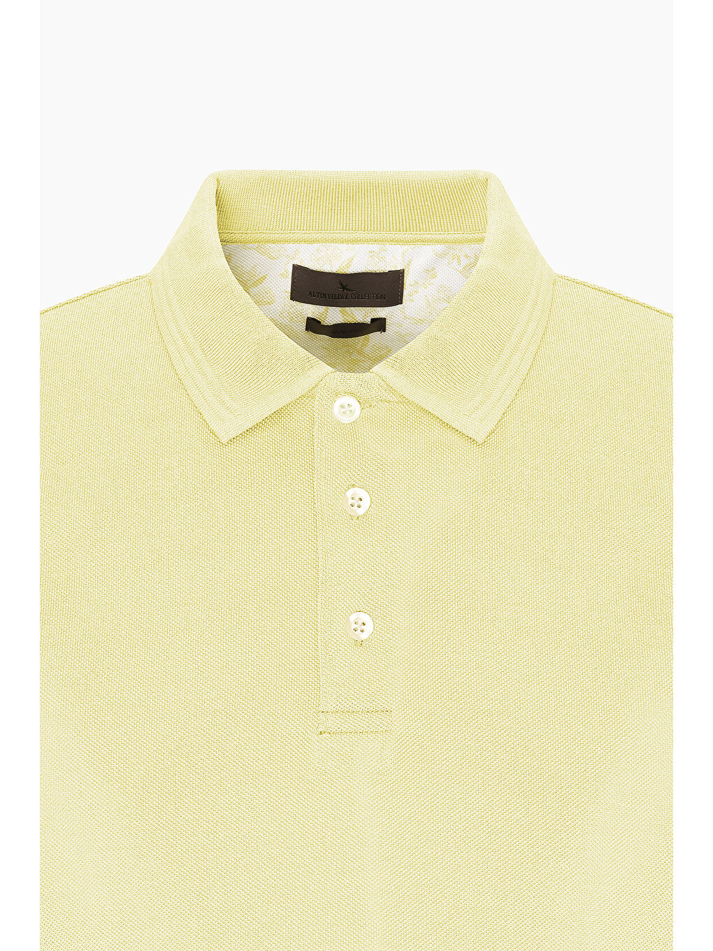 Erkek Sarı Slim Fit Dar Kesim Polo Yaka %100 Pamuk Kısa Kollu Tişört-5