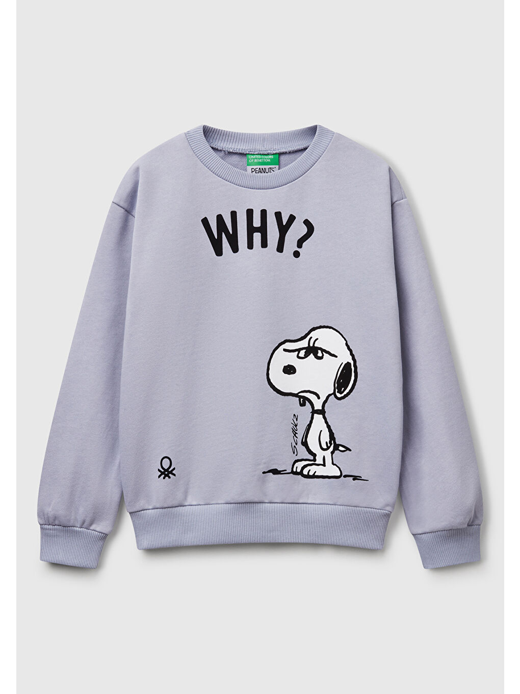 Kız Çocuk Lila Peanuts Baskılı Logo Etiketli Bisiklet Yaka Sweatshirt
