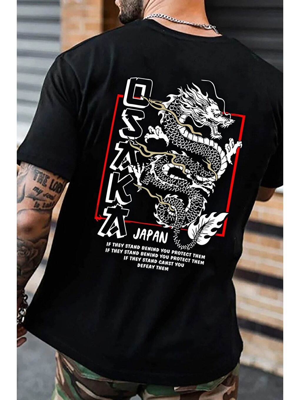 uyguntarz Siyah Unisex Osaka Baskılı T-shirt