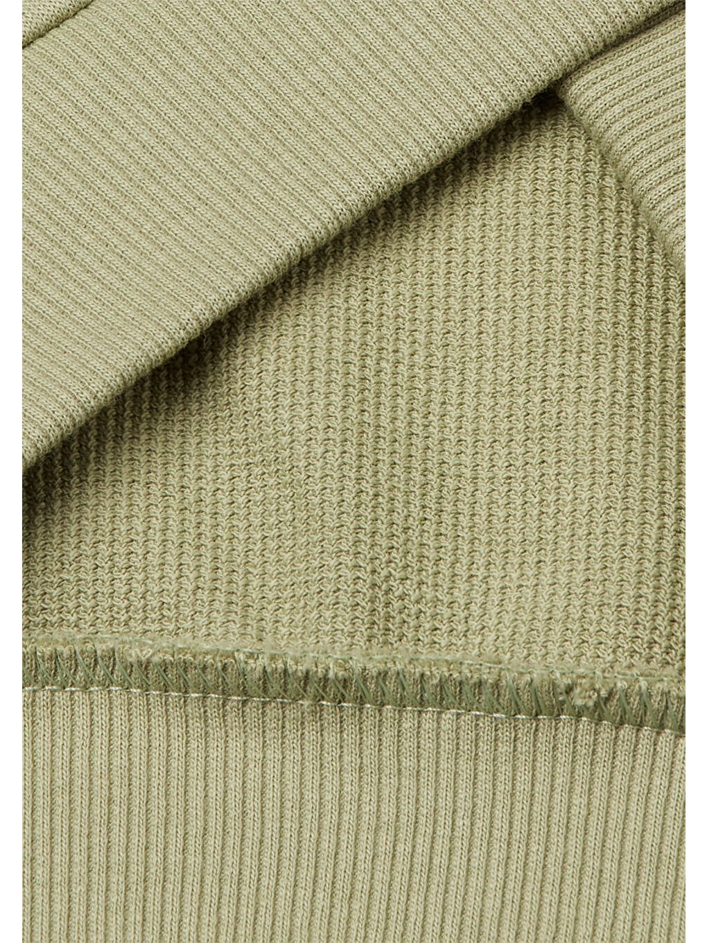 Erkek Çocuk Haki Fermuarlı Yama Cepli Kapüşonlu Sweatshirt-2