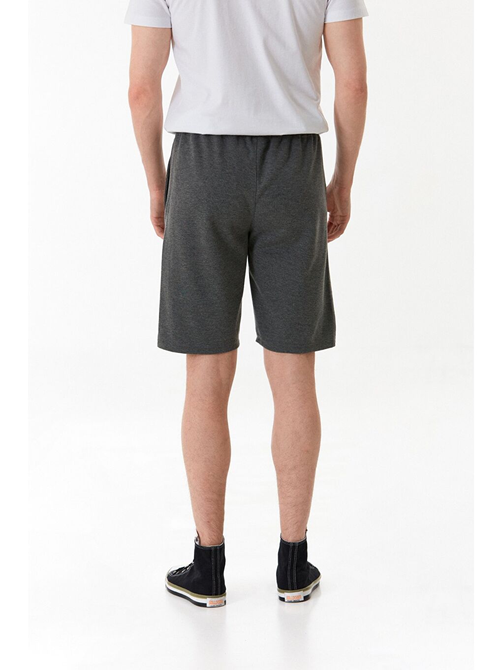 Antrasit Energy Zone Yazı Baskılı Cepli Şort-3