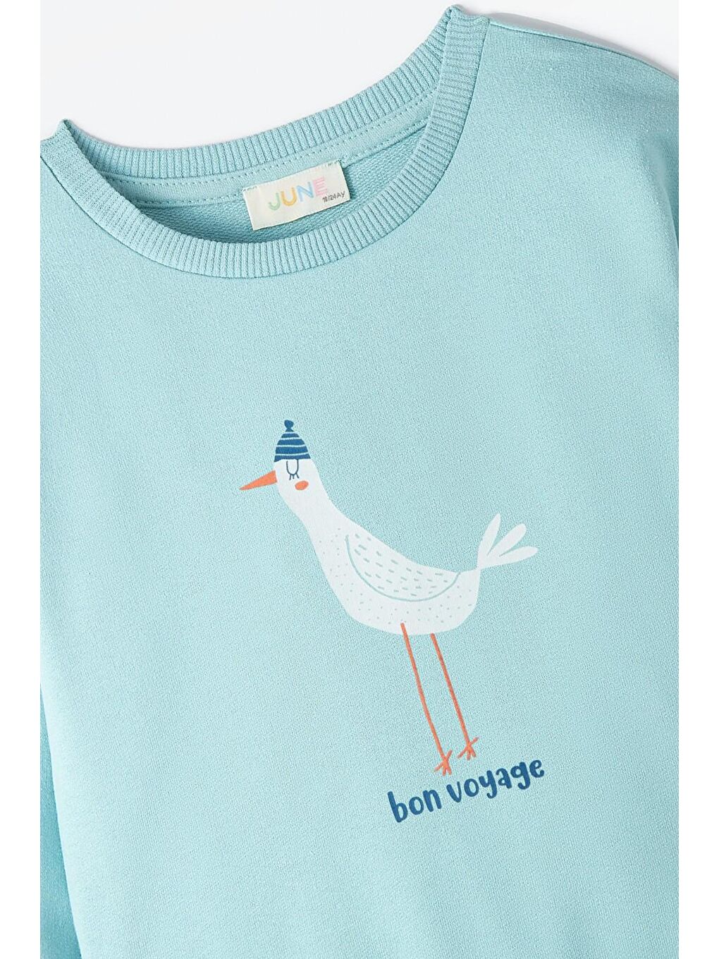 June Koyu Mint Yeşili Bebek Bon Voyage Sweatshirt - 2