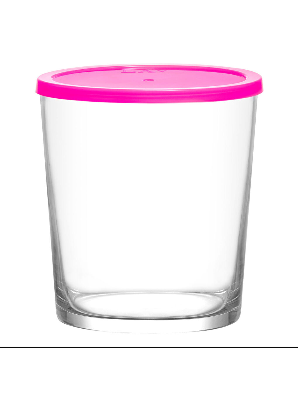Renksiz Bodega Cam Saklama Kabı Tekli Küçük Boy 345 ml Yuvarlak Pembe Plastik Kapaklı (Kahvaltılık )-1