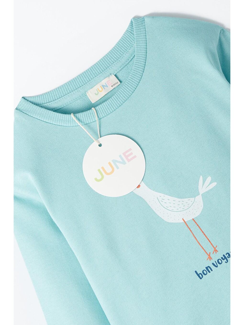 June Koyu Mint Yeşili Bebek Bon Voyage Sweatshirt - 3