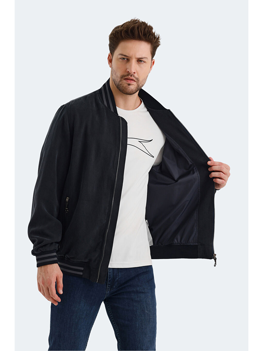 SLAZENGER Gri BOMBERS Erkek Mont Kaban - 5