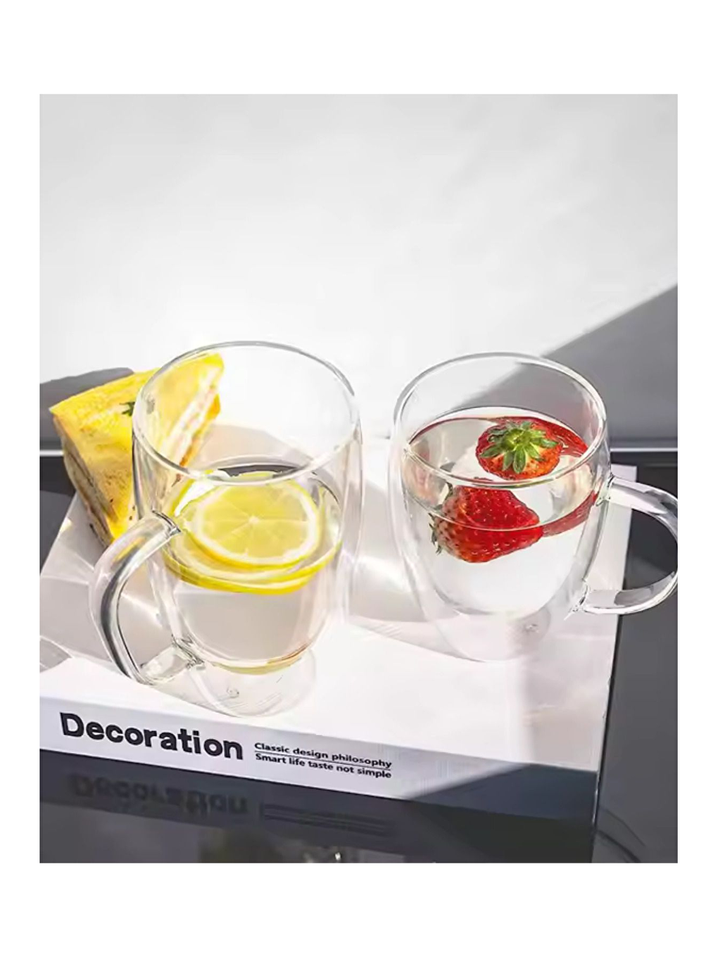 Renksiz Çift Cidarlı Cam 300 ml Kupa Seti 6 Adet 2038-2