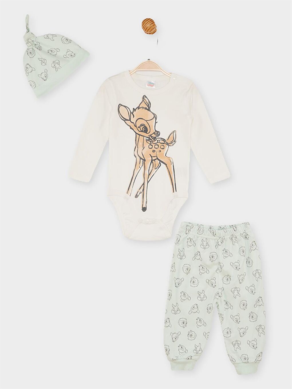 Ekru Bambi Lisanslı Kız Bebek 3'lü Set 21429