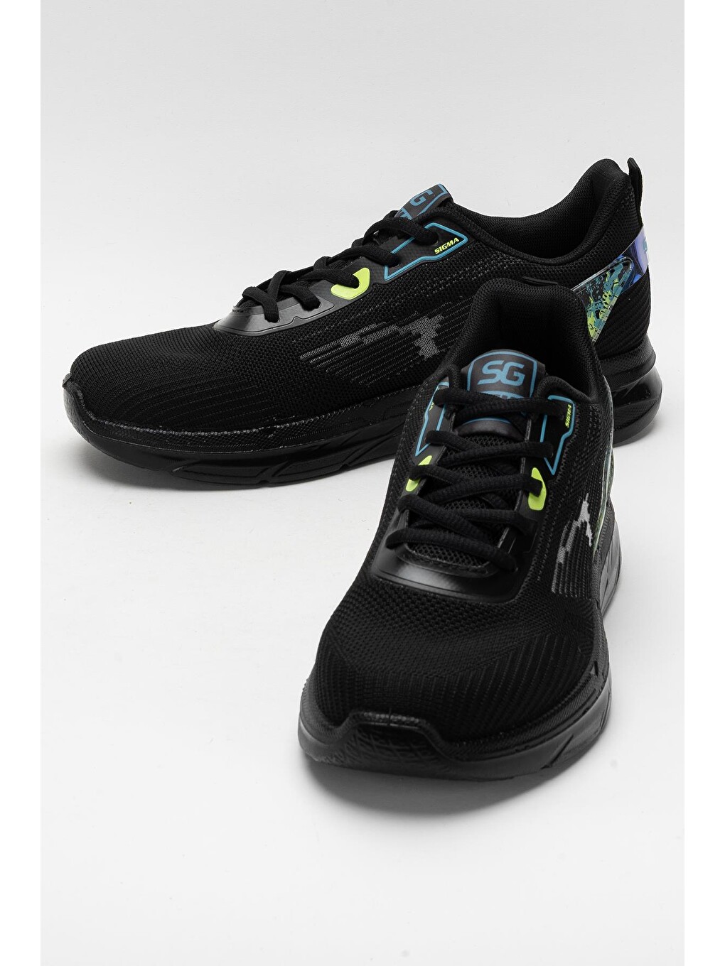 Siyah Erkek Triko Sneaker Rahat Hava Alabilen Kokusuz Spor Ayakkabı Sİyah-4