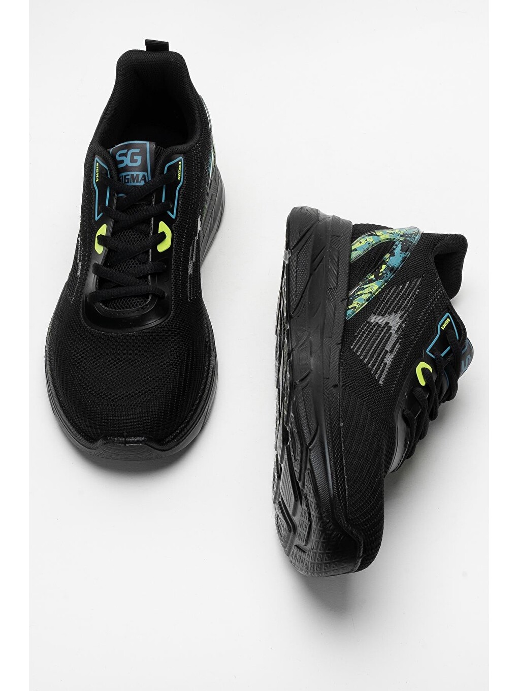 Siyah Erkek Triko Sneaker Rahat Hava Alabilen Kokusuz Spor Ayakkabı Sİyah-6