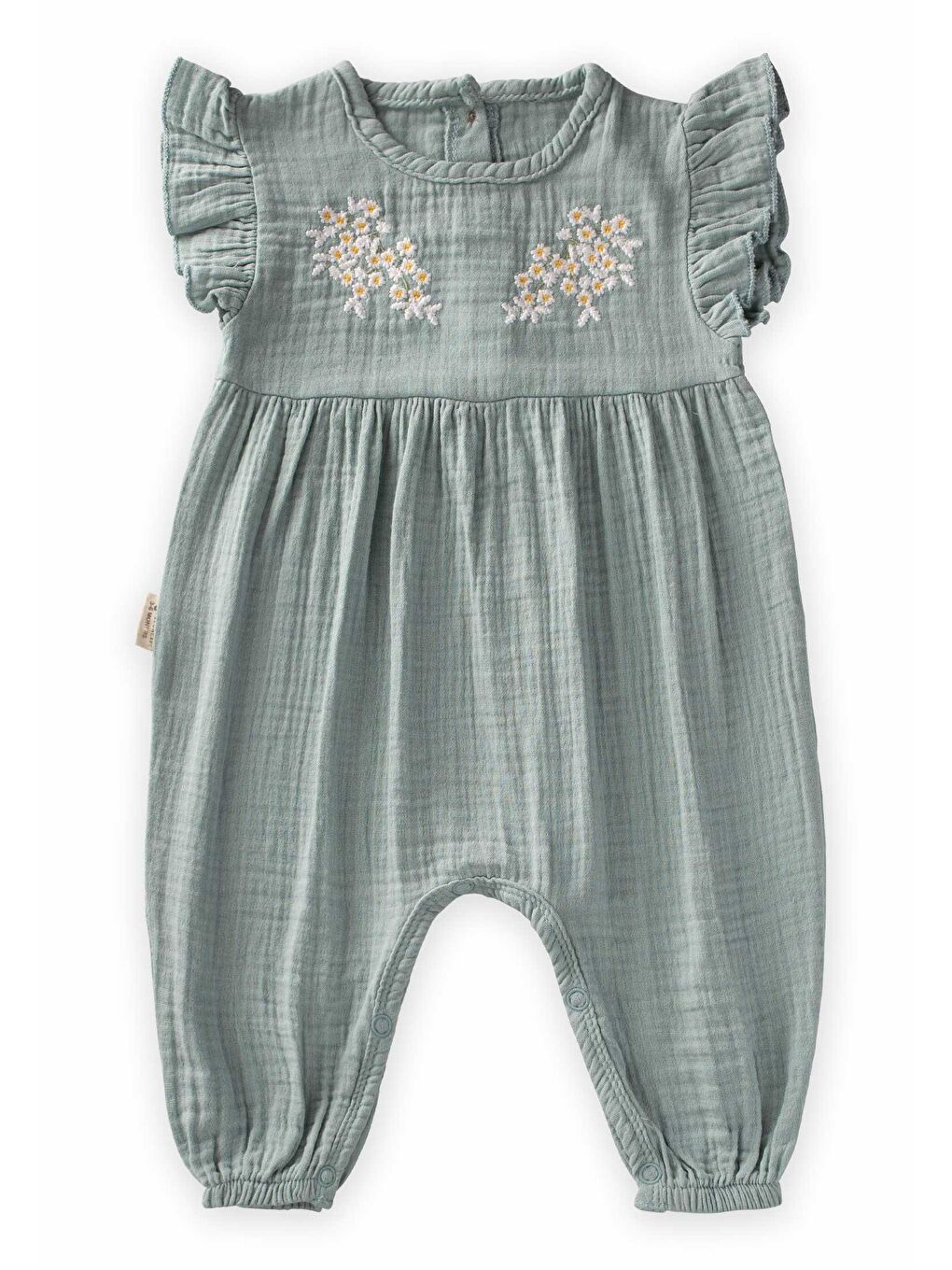 Papatya Nakışlı Tulum 0-3 Yaş Mint Yeşil