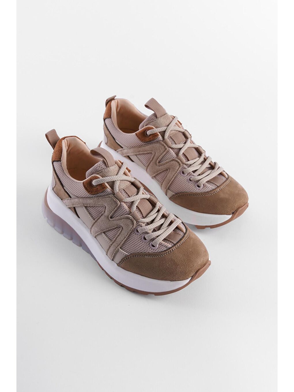 Bej Kadın Sneaker Spor Ayakkabı-1