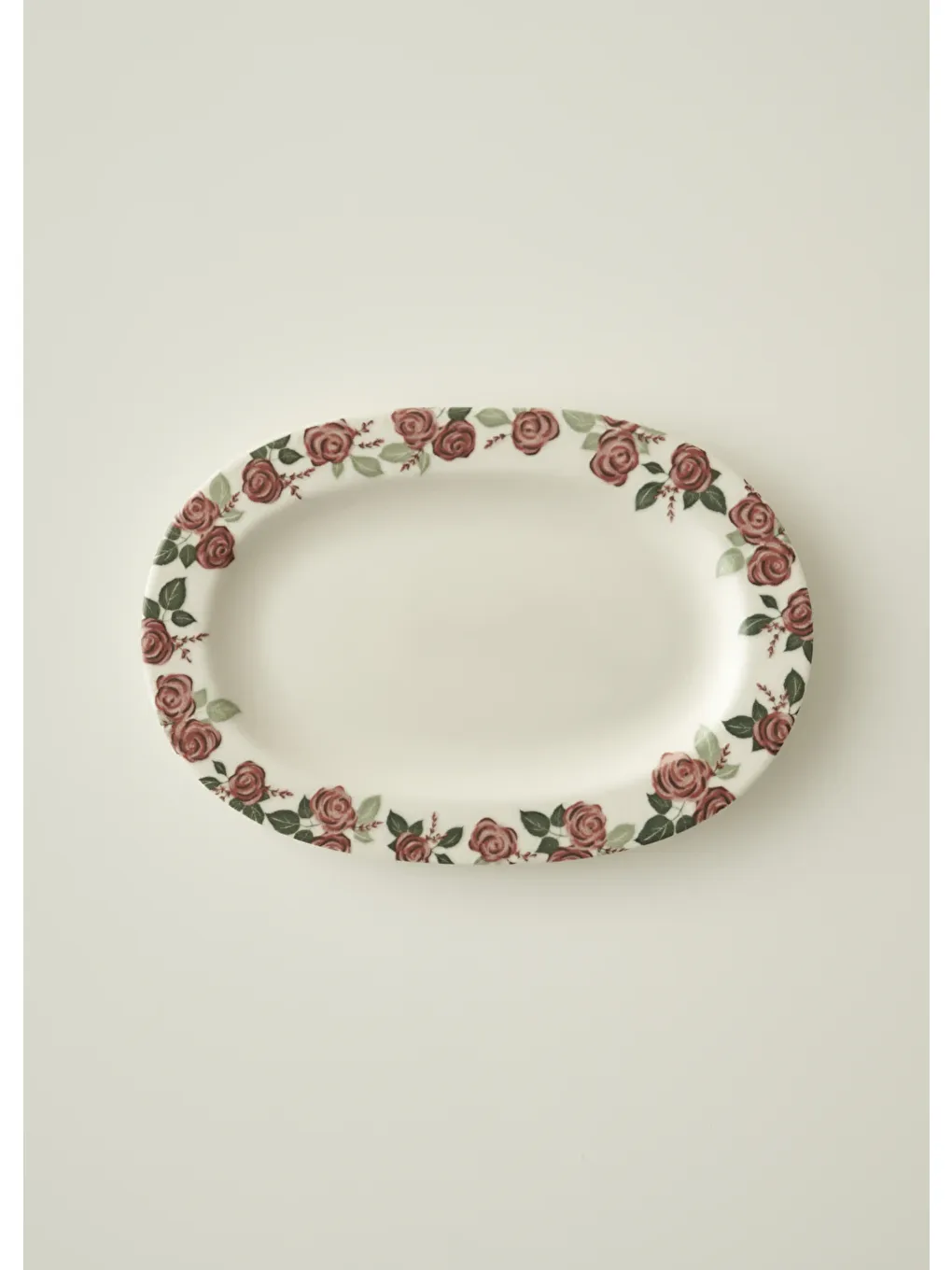 Karışık Rose Porselen Bordürlü Sunum Tabağı (25 cm)