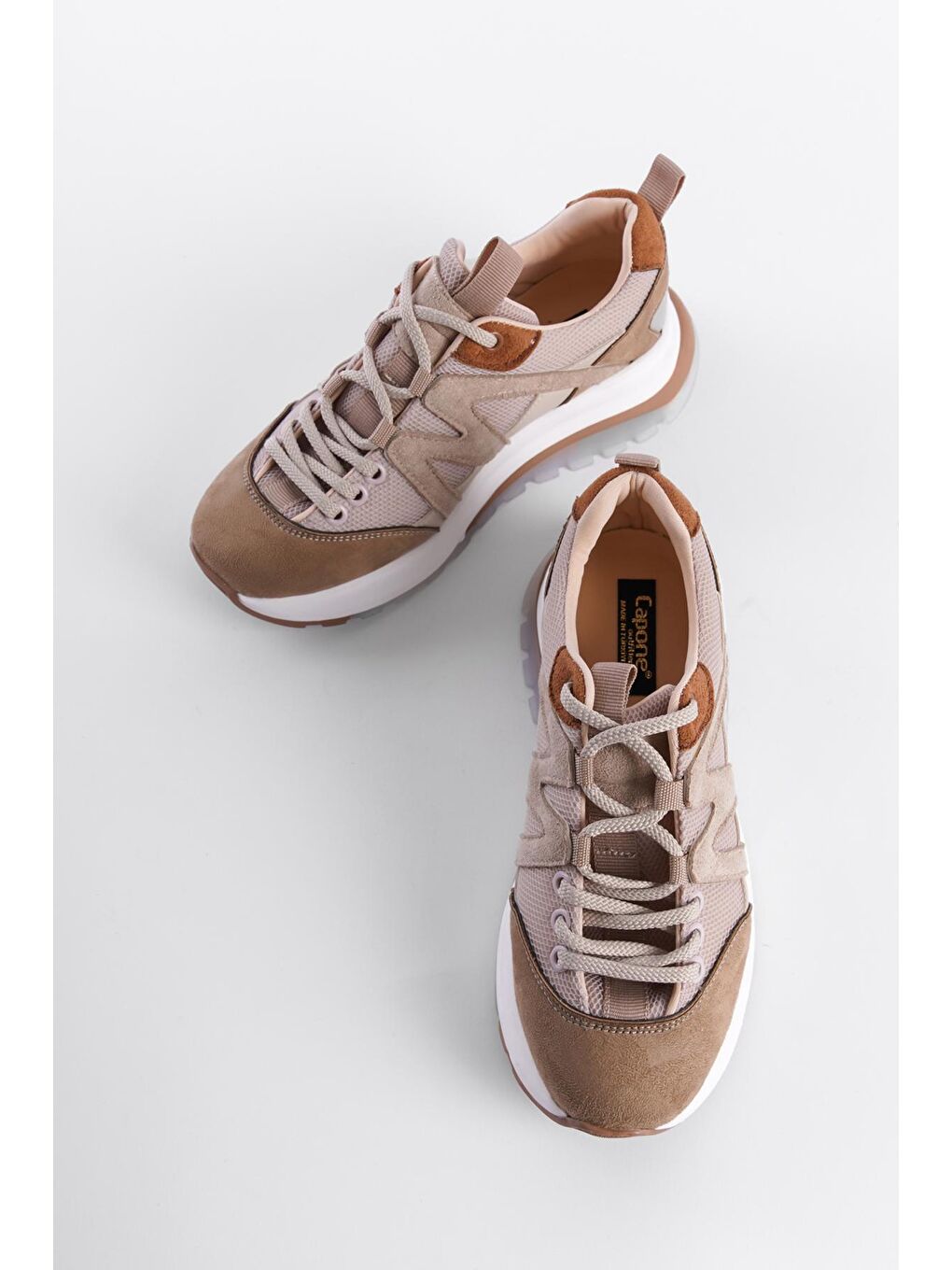 Bej Kadın Sneaker Spor Ayakkabı-3