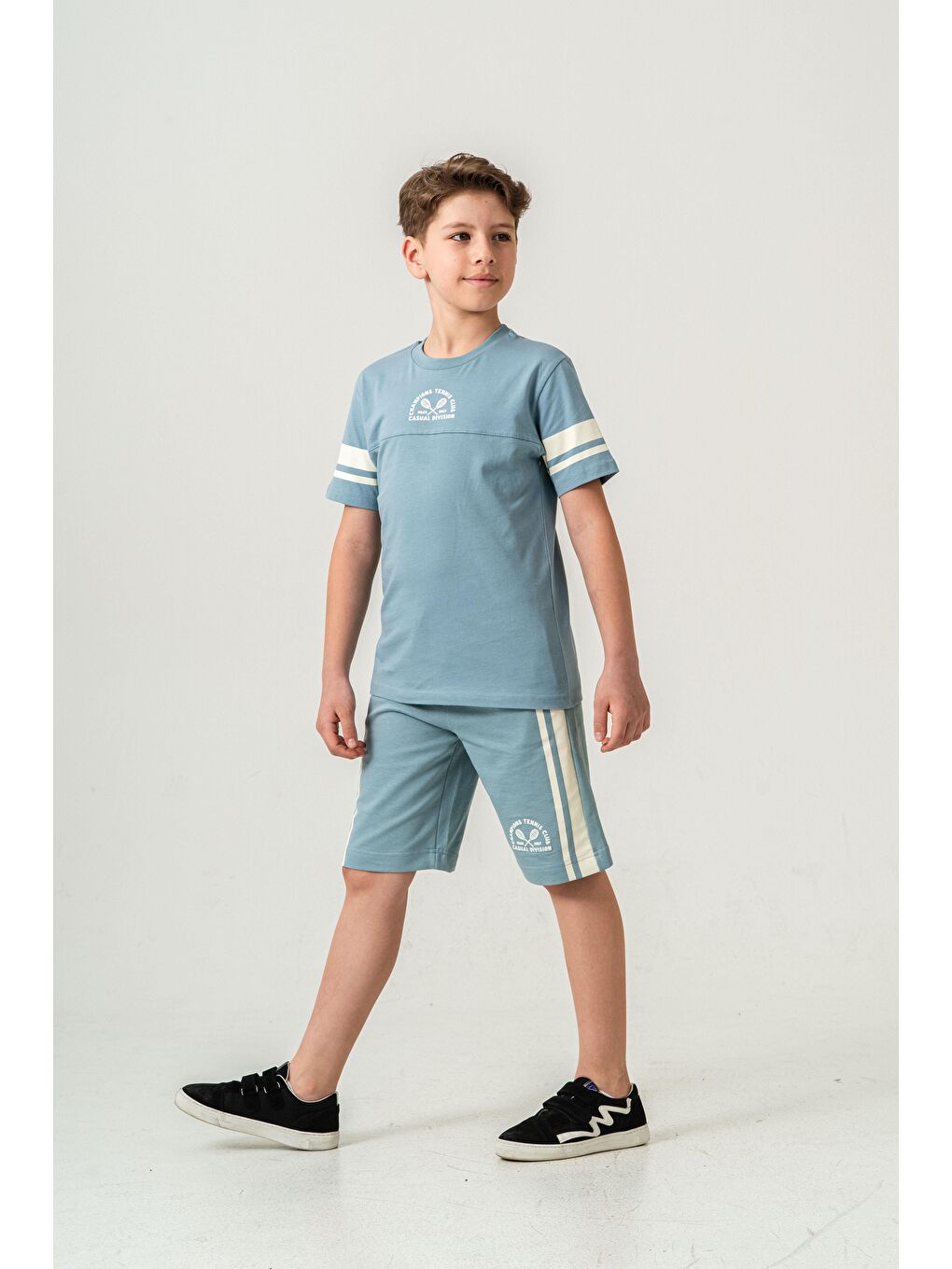 Petrol Champions Tennis Club Casual Division Baskılı  Erkek Çocuk Şort - Tişört Takımı-3