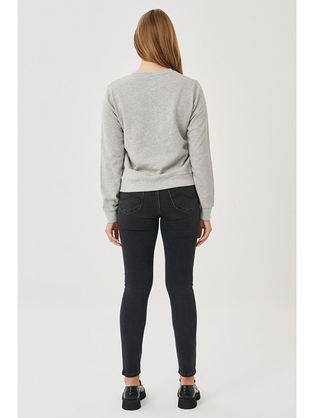 Antrasit Scarlett High Skinny Fit Denim Esnek Jean Jean Pantolon-5