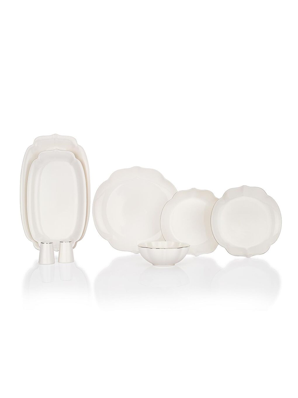 Gri Lina Bone Yemek Takımı 56 Parça-Platin-6