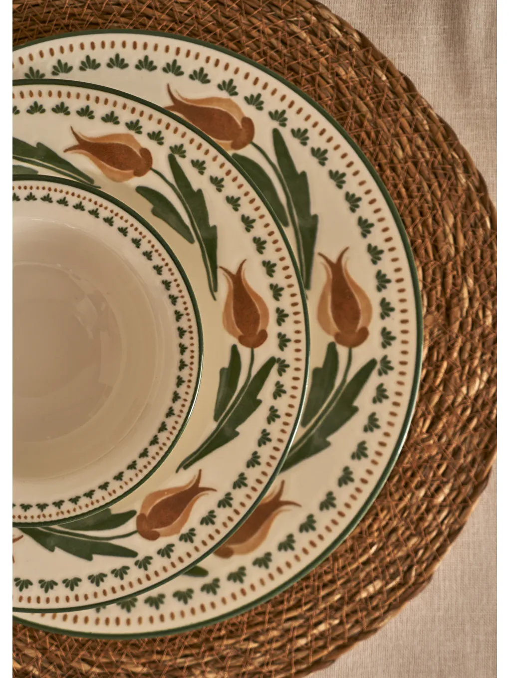 Karışık Tulip Porselen 24 Parça 6 Kişilik Yemek Takımı-5