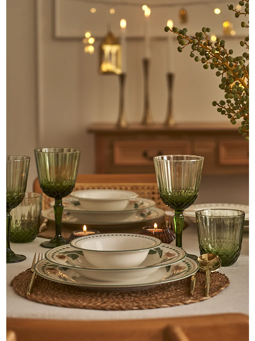 Karışık Tulip Porselen 24 Parça 6 Kişilik Yemek Takımı-6