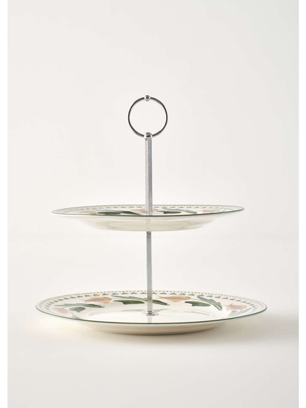 Karışık Tulip Porselen 2 Katlı Kurabiyelik-1