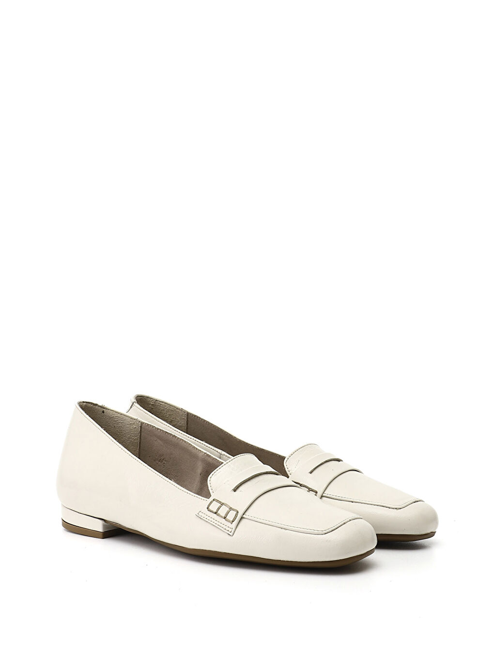 Bej Kadın BEJ Loafer Kuşaklı Hakiki Deri Babet-1