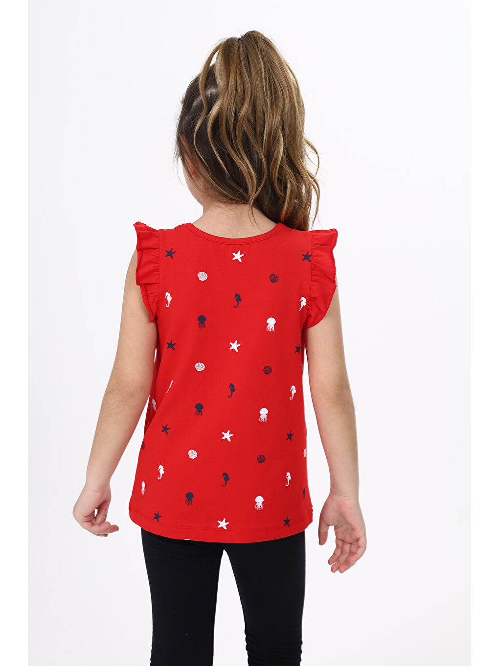 Kırmızı Kız Çocuk Baskılı Atlet-3