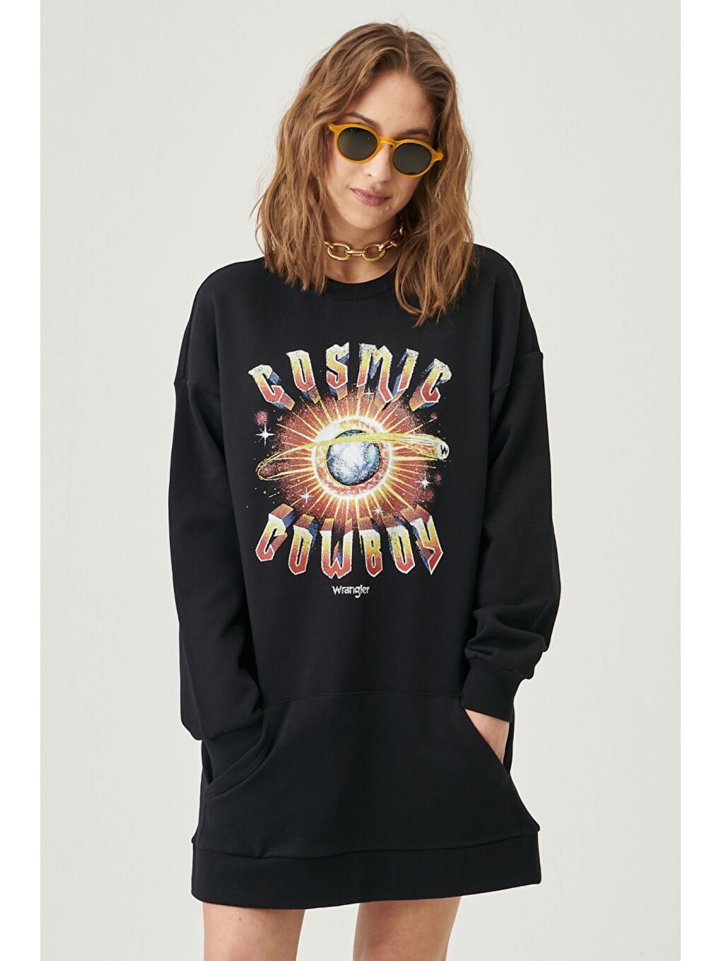 Siyah Regular Fit Rahat Kesim %100 Pamuk Elbise-1